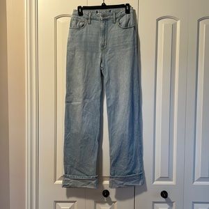 Hollister wide leg, cuffed jeans